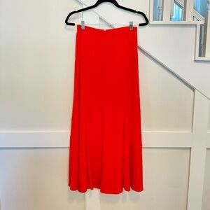 Ann Taylor red orange A-Line Maxi Skirt size XSP